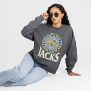 SOUTH DAKOTA STATE JACKRABBITS SATURDAY SEAL PREMIUM FLEECE DROP SHOULDER CREWNECK PULLOVER