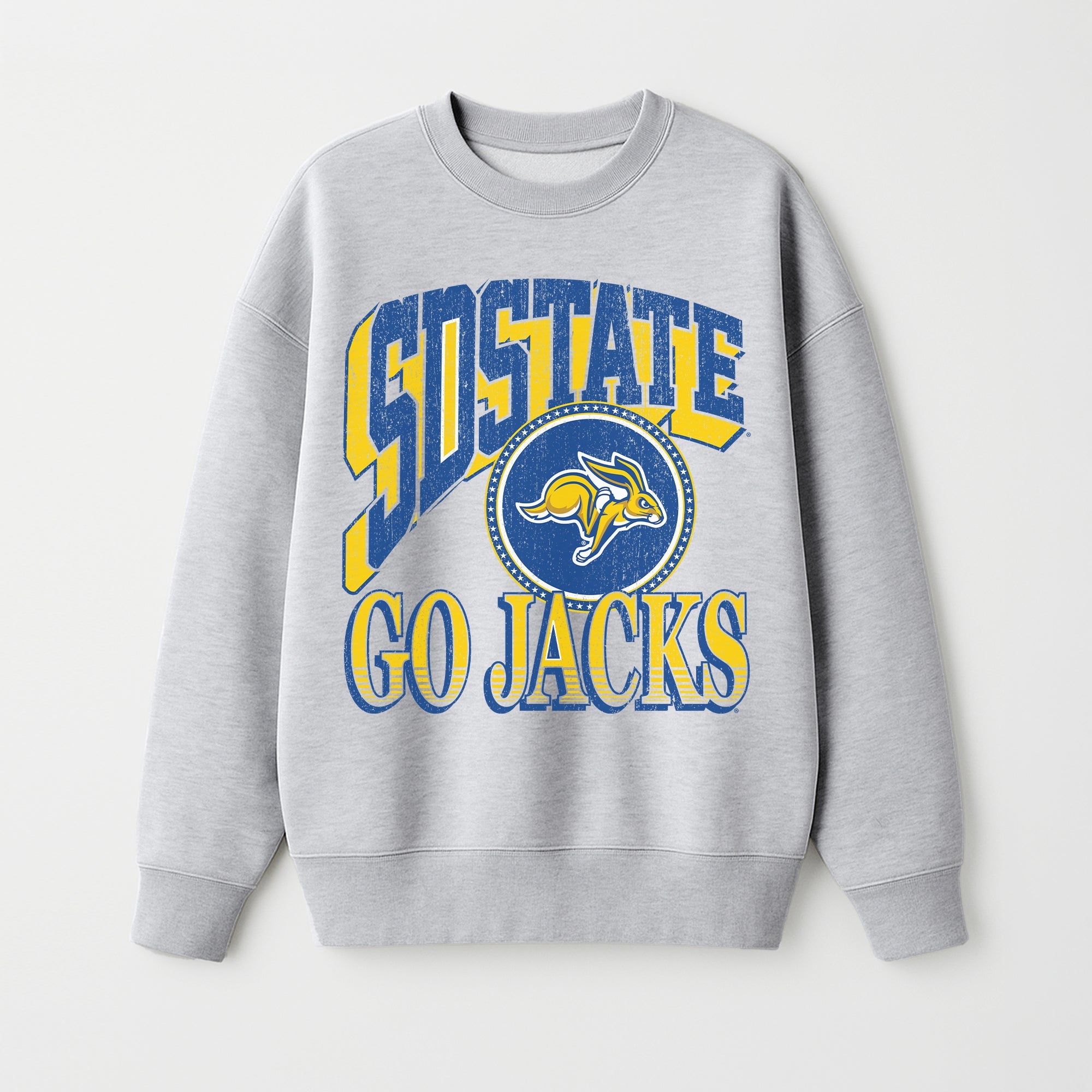SOUTH DAKOTA STATE JACKRABBITS GAME ON PREMIUM FLEECE DROP SHOULDER CREWNECK PULLOVER