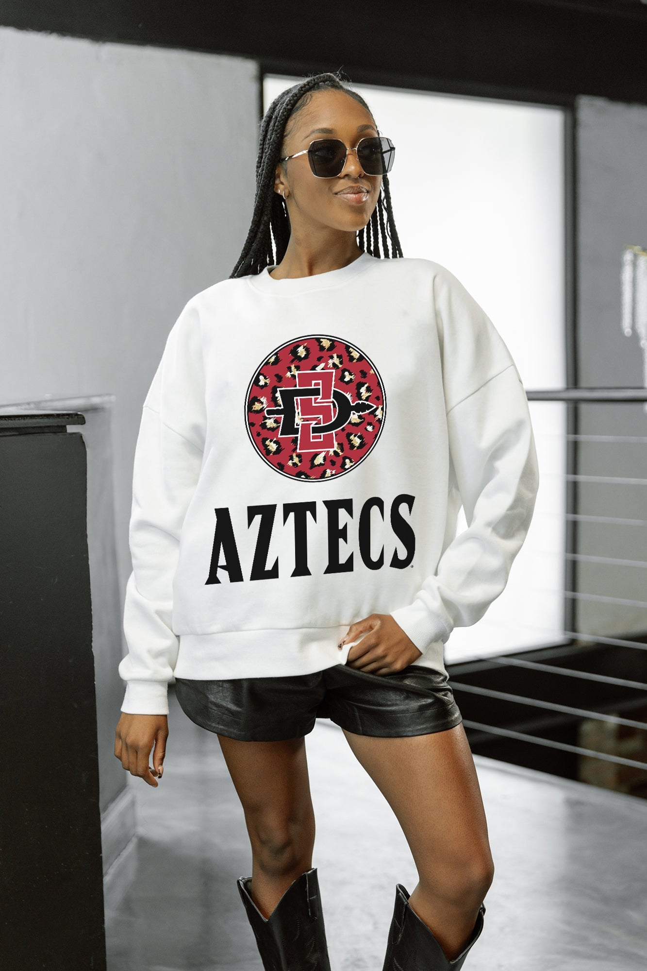 SAN DIEGO STATE AZTECS WILD BREAKTHROUGH PREMIUM FLEECE CREWNECK PULLOVER