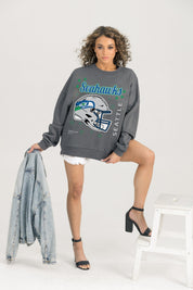 SEATTLE SEAHAWKS READY TO RUMBLE PREMIUM FLEECE DROP SHOULDER CREWNECK PULLOVER