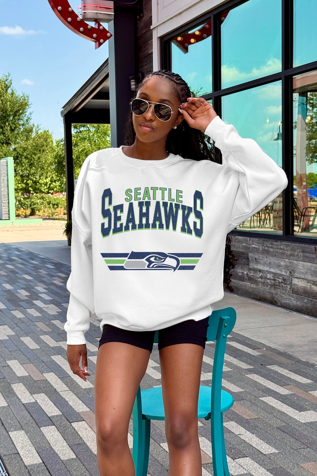 SEATTLE SEAHAWKS SWIFT STRIKE PREMIUM FLEECE CREWNECK PULLOVER