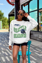 SEATTLE SEAHAWKS HARD EARNED PREMIUM FLEECE CREWNECK PULLOVER