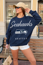 SEATTLE SEAHAWKS LEGACY CLUB PREMIUM FLEECE CREWNECK PULLOVER