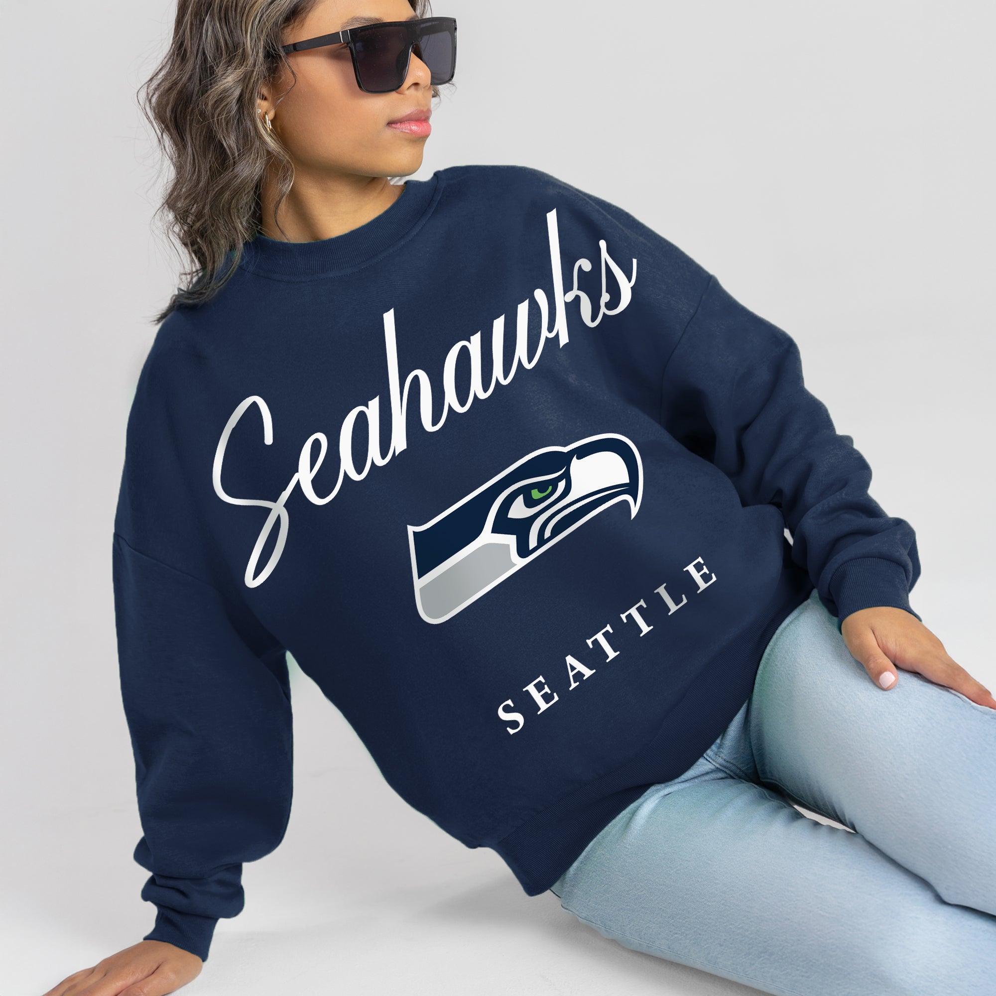 SEATTLE SEAHAWKS LEGACY CLUB PREMIUM FLEECE CREWNECK PULLOVER