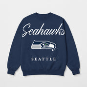 SEATTLE SEAHAWKS LEGACY CLUB PREMIUM FLEECE CREWNECK PULLOVER