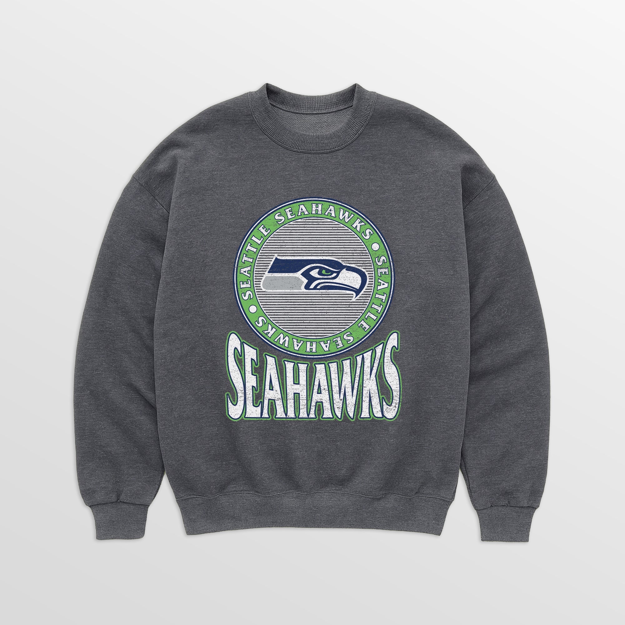 SEATTLE SEAHAWKS SATURDAY SEAL PREMIUM FLEECE DROP SHOULDER CREWNECK PULLOVER