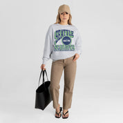 SEATTLE SEAHAWKS GAME ON PREMIUM FLEECE DROP SHOULDER CREWNECK PULLOVER