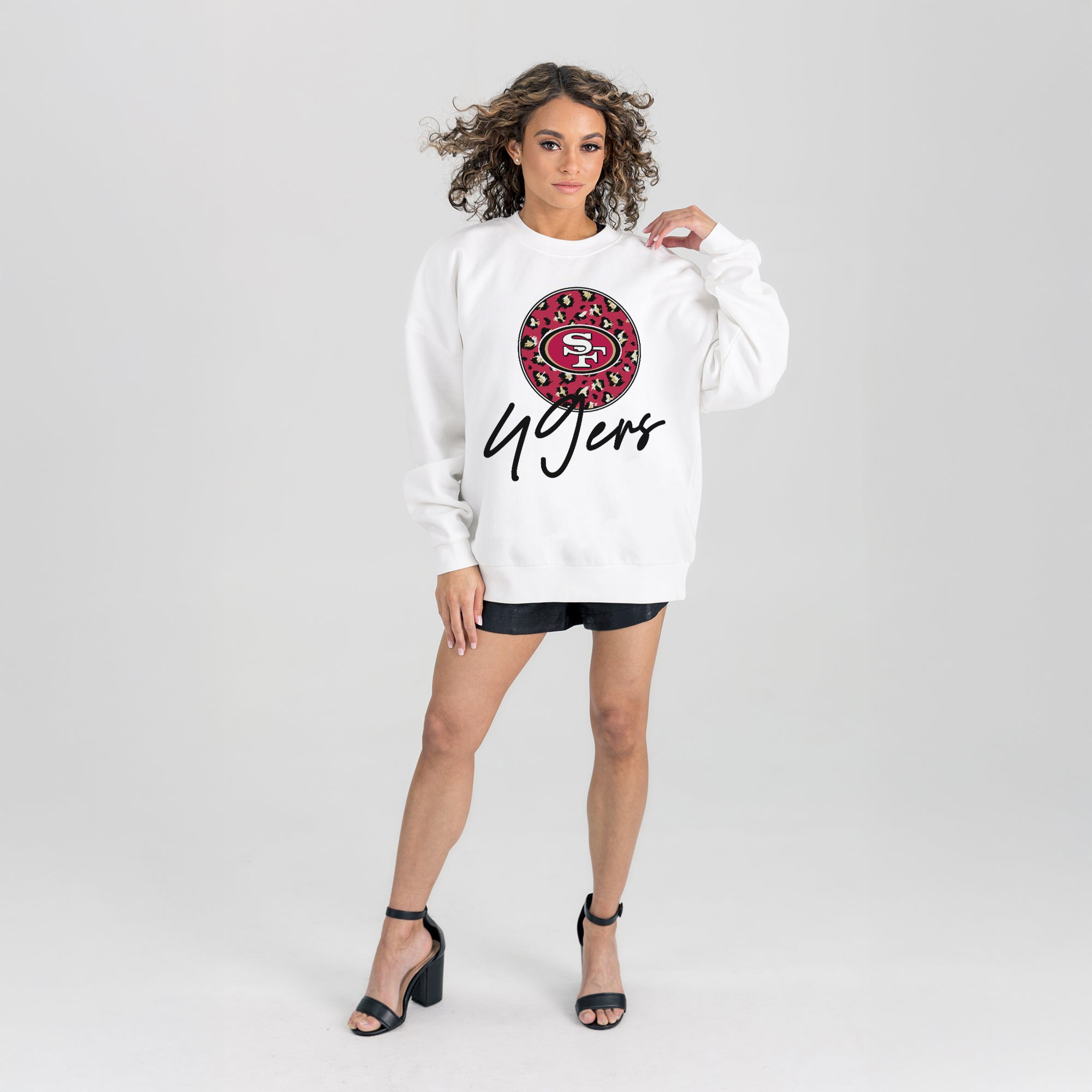 SAN FRANCISCO 49ERS WILD BREAKTHROUGH PREMIUM FLEECE CREWNECK PULLOVER