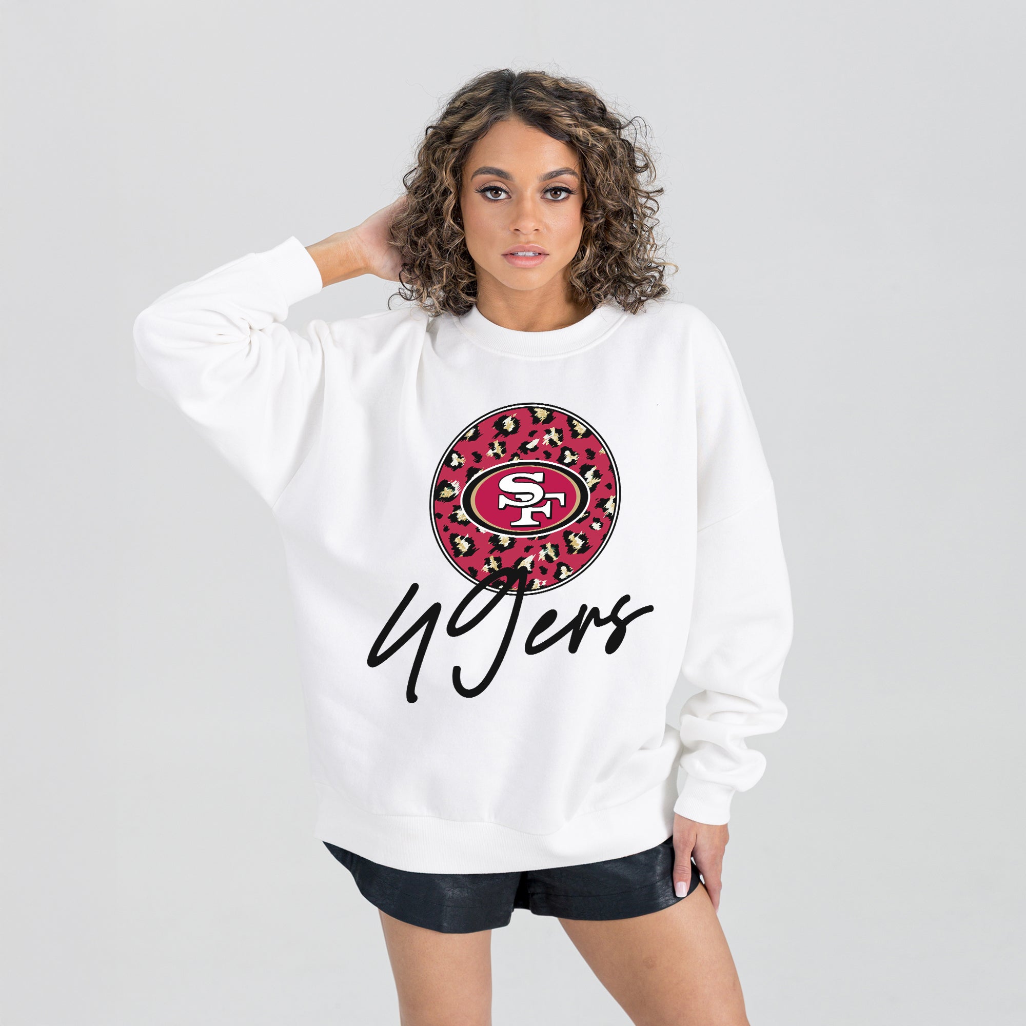 SAN FRANCISCO 49ERS WILD BREAKTHROUGH PREMIUM FLEECE CREWNECK PULLOVER