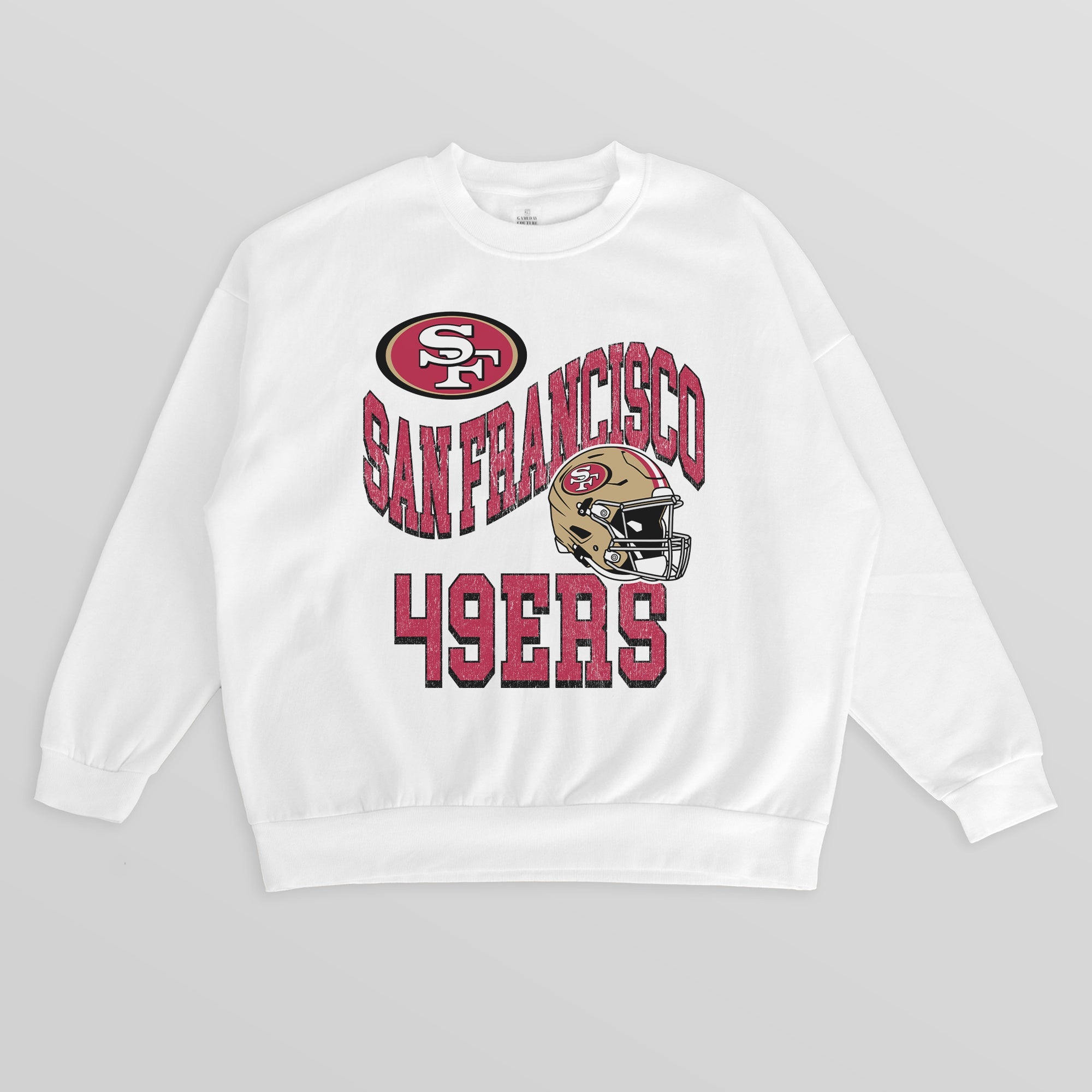 SAN FRANCISCO 49ERS HARD EARNED PREMIUM FLEECE CREWNECK PULLOVER