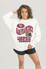 SAN FRANCISCO 49ERS HARD EARNED PREMIUM FLEECE CREWNECK PULLOVER