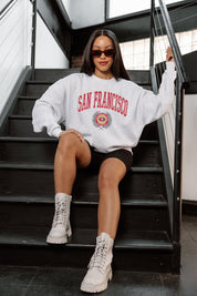 SAN FRANCISCO 49ERS TRADITION REFINED PREMIUM FLEECE CREWNECK PULLOVER