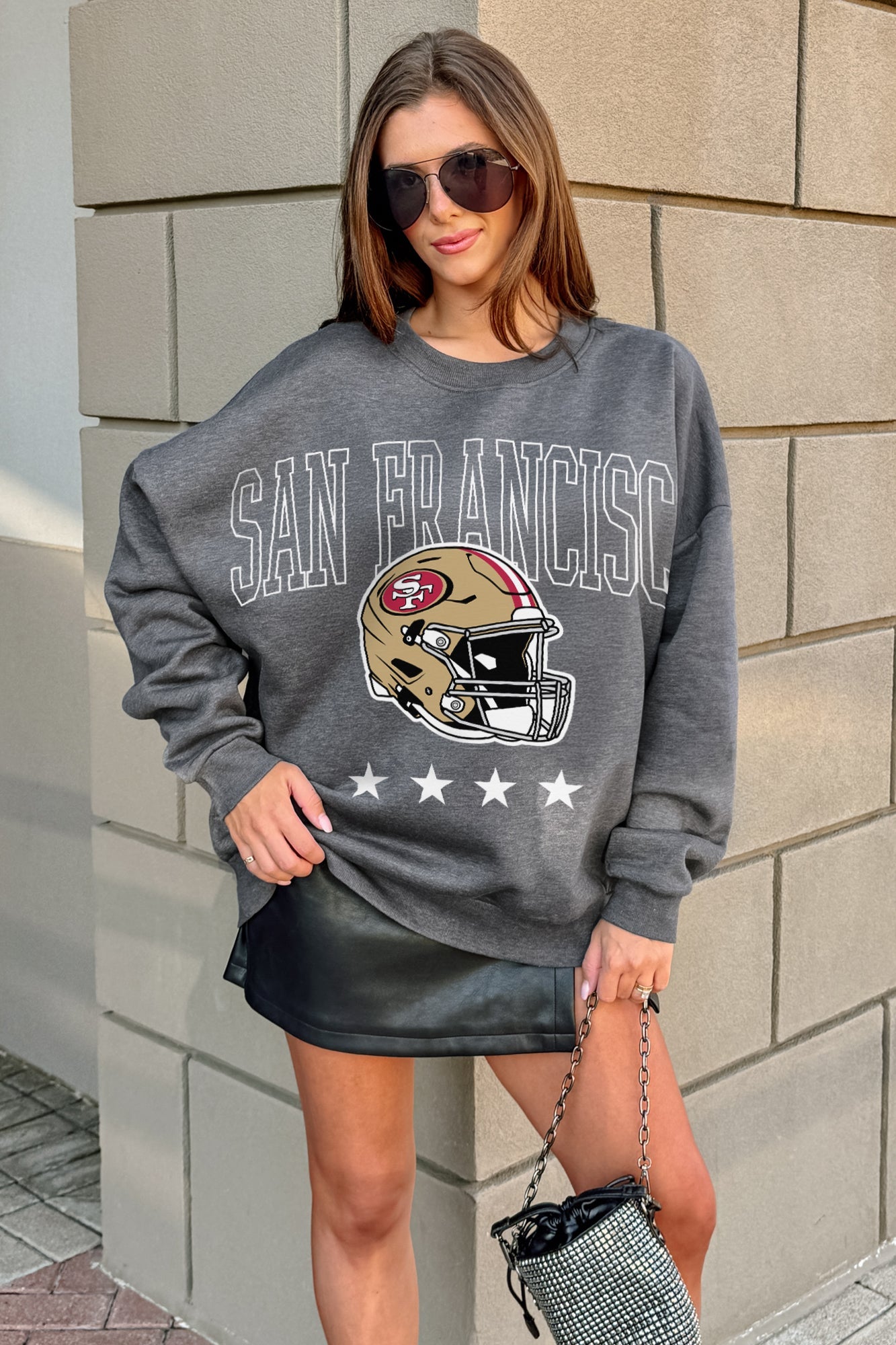 SAN FRANCISCO 49ERS RISING STAR PREMIUM FLEECE CREWNECK PULLOVER