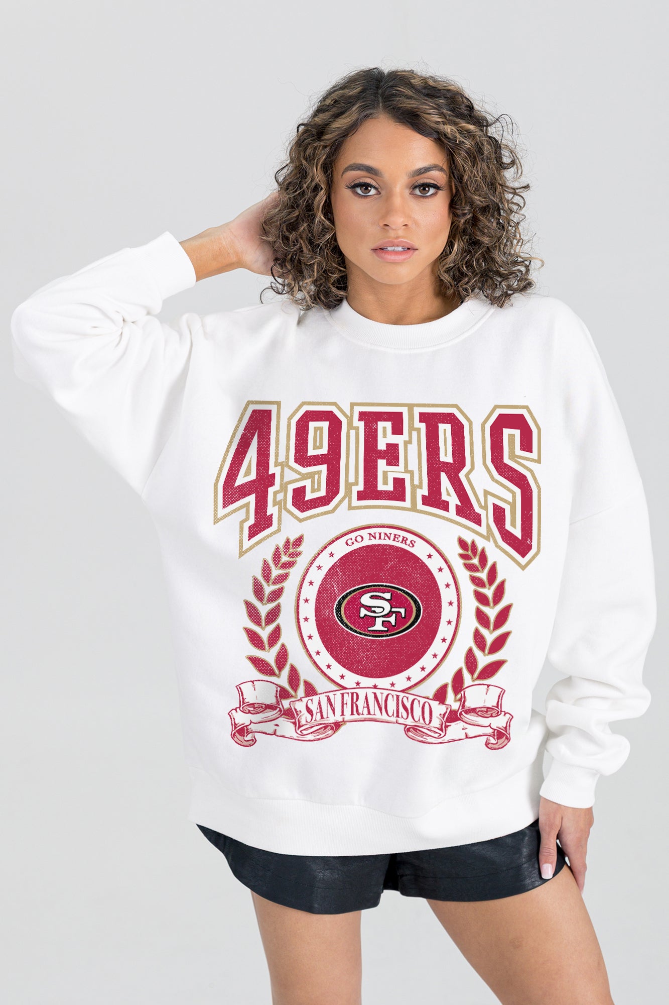 SAN FRANCISCO 49ERS STAY COOL PREMIUM FLEECE CREWNECK PULLOVER