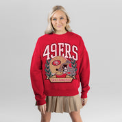 SAN FRANCISCO 49ERS CLASSIC ARCHIVES PREMIUM FLEECE DROP SHOULDER CREWNECK PULLOVER