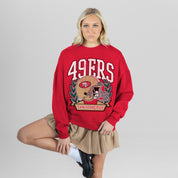 SAN FRANCISCO 49ERS CLASSIC ARCHIVES PREMIUM FLEECE DROP SHOULDER CREWNECK PULLOVER