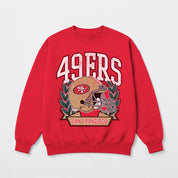 SAN FRANCISCO 49ERS CLASSIC ARCHIVES PREMIUM FLEECE DROP SHOULDER CREWNECK PULLOVER