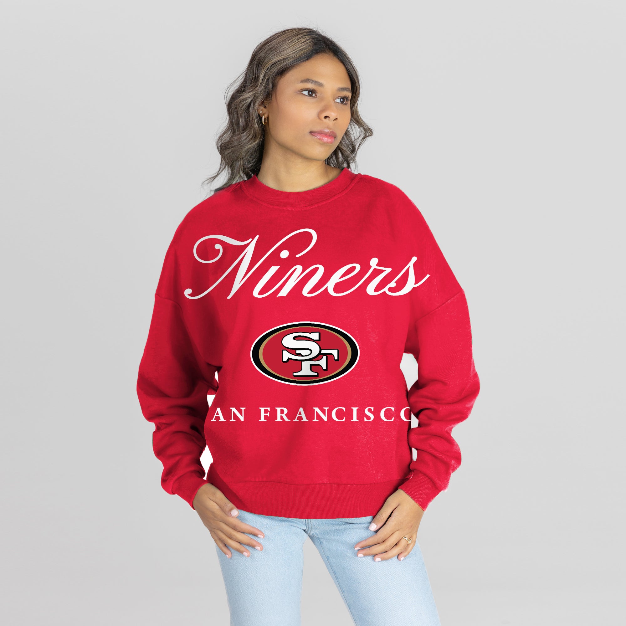 SAN FRANCISCO 49ERS LEGACY CLUB PREMIUM FLEECE CREWNECK PULLOVER