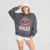 SAN FRANCISCO 49ERS SATURDAY SEAL PREMIUM FLEECE DROP SHOULDER CREWNECK PULLOVER