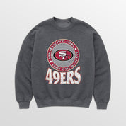 SAN FRANCISCO 49ERS SATURDAY SEAL PREMIUM FLEECE DROP SHOULDER CREWNECK PULLOVER