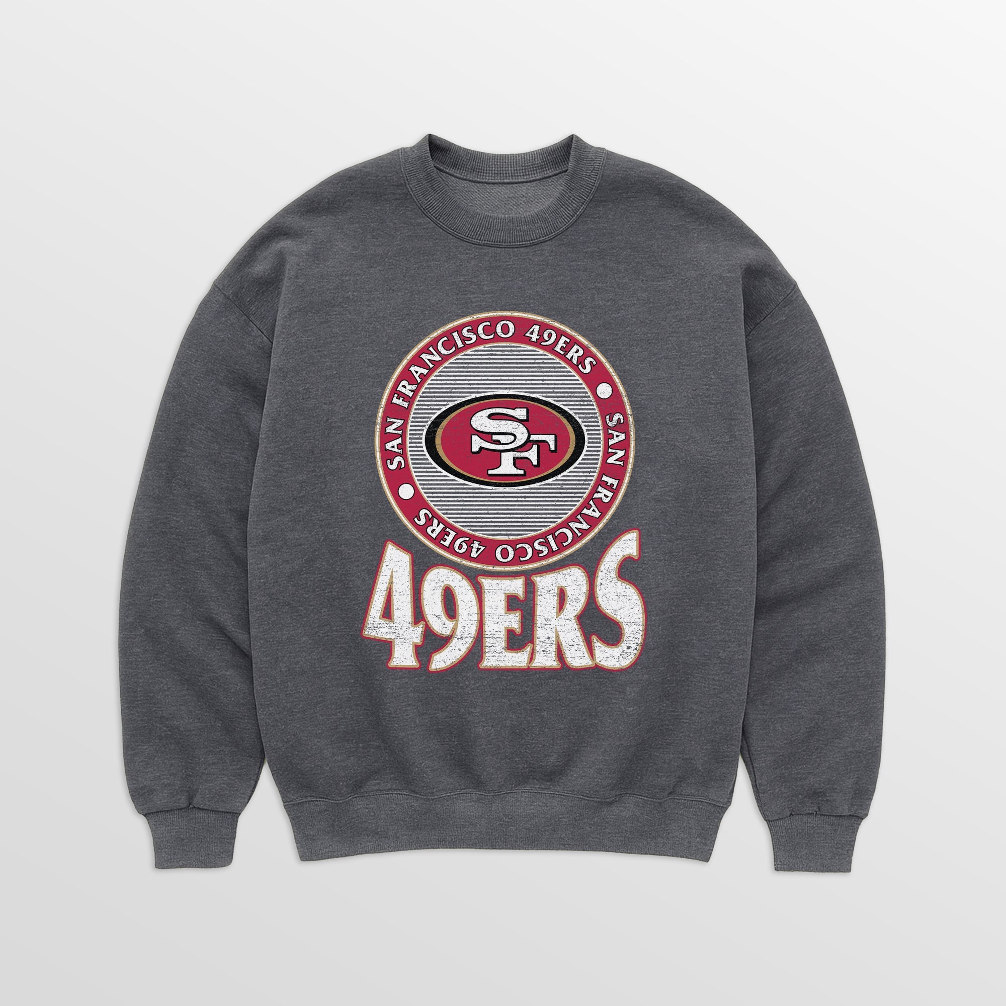 SAN FRANCISCO 49ERS SATURDAY SEAL PREMIUM FLEECE DROP SHOULDER CREWNECK PULLOVER