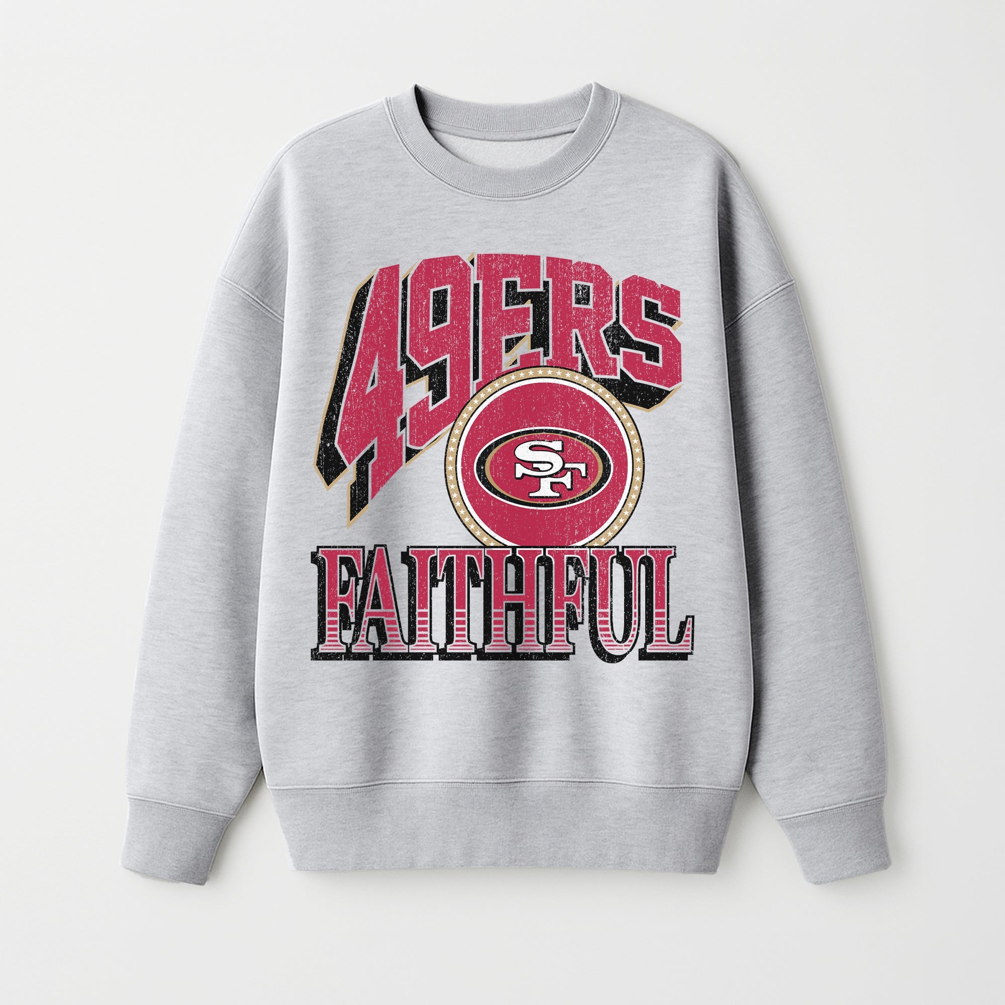 SAN FRANCISCO 49ERS GAME ON PREMIUM FLEECE DROP SHOULDER CREWNECK PULLOVER