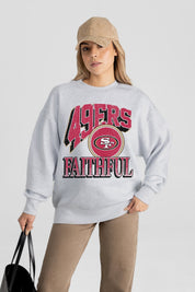 SAN FRANCISCO 49ERS GAME ON PREMIUM FLEECE DROP SHOULDER CREWNECK PULLOVER