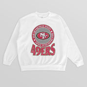 SAN FRANCISCO 49ERS ENDZONE PREMIUM FLEECE DROP SHOULDER CREWNECK PULLOVER