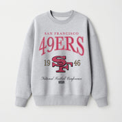SAN FRANCISCO 49ERS INSTANT CLASSIC PREMIUM FLEECE DROP SHOULDER CREWNECK PULLOVER