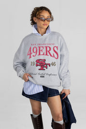 SAN FRANCISCO 49ERS INSTANT CLASSIC PREMIUM FLEECE DROP SHOULDER CREWNECK PULLOVER