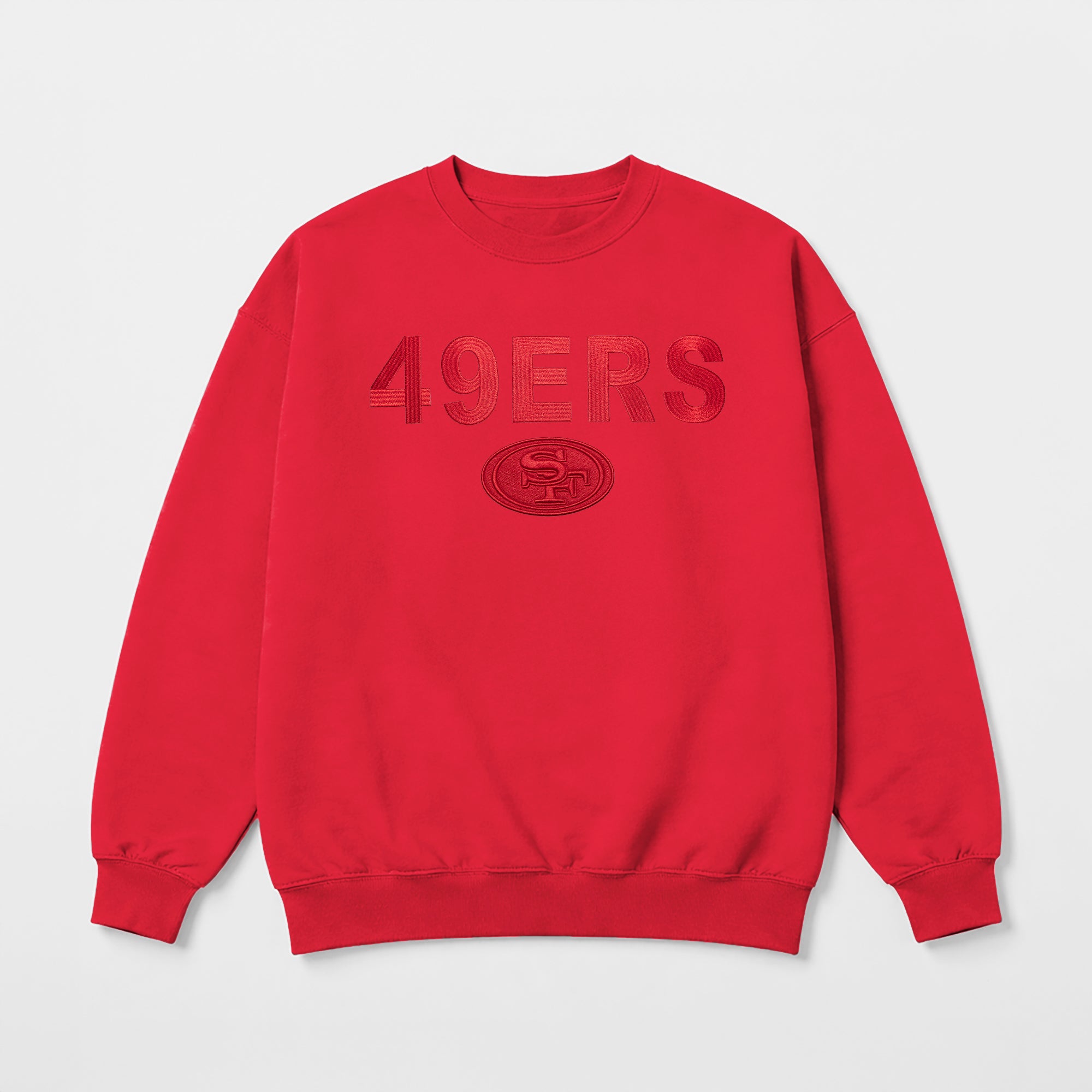 SAN FRANCISCO 49ERS ELITE ERA EMBROIDERED PREMIUM FLEECE CREWNECK
