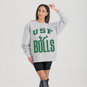 SOUTH FLORIDA BULLS FIERCE FOCUS PREMIUM FLEECE DROP SHOULDER CREWNECK PULLOVER