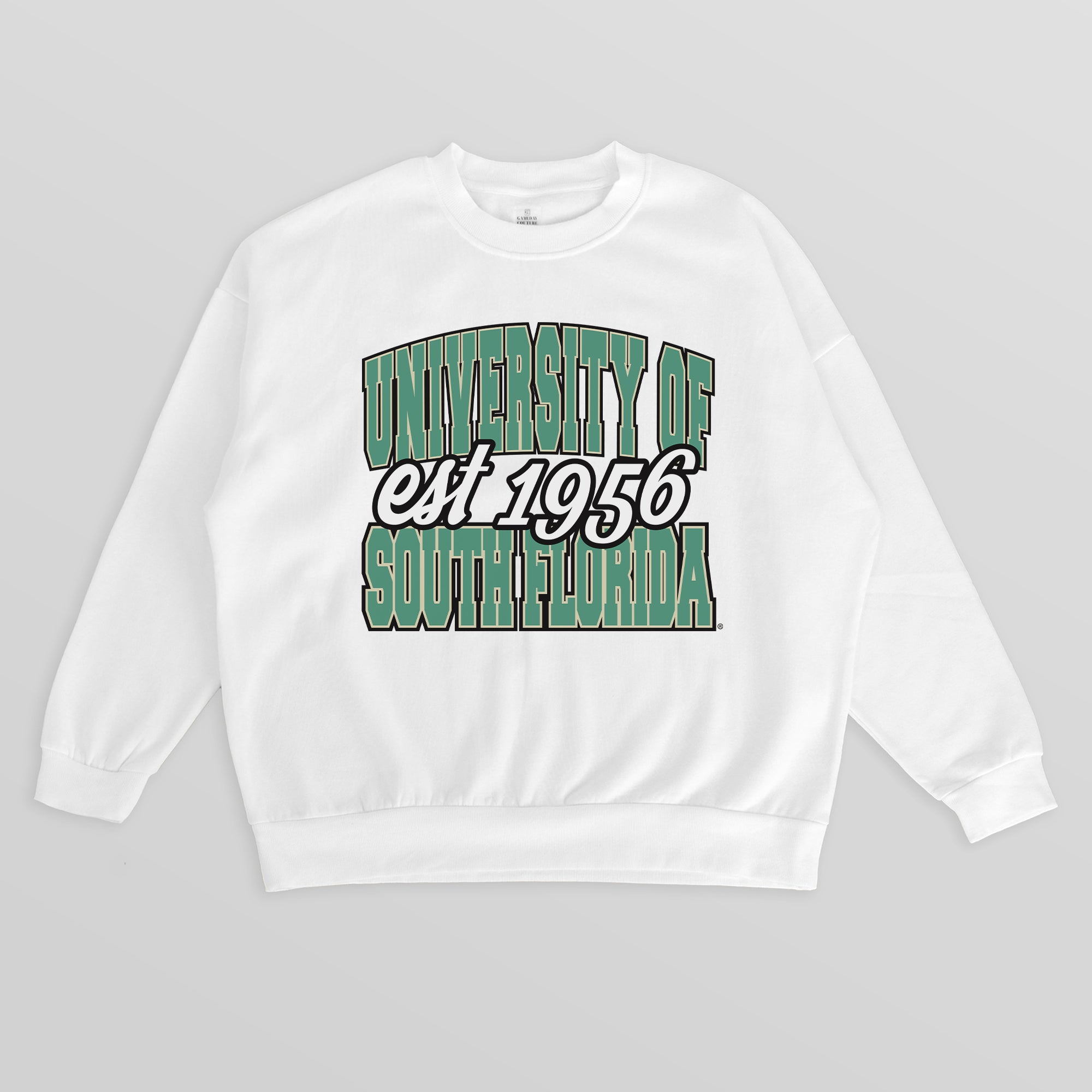 SOUTH FLORIDA BULLS FADED FORMATION PREMIUM FLEECE DROP SHOULDER CREWNECK PULLOVER