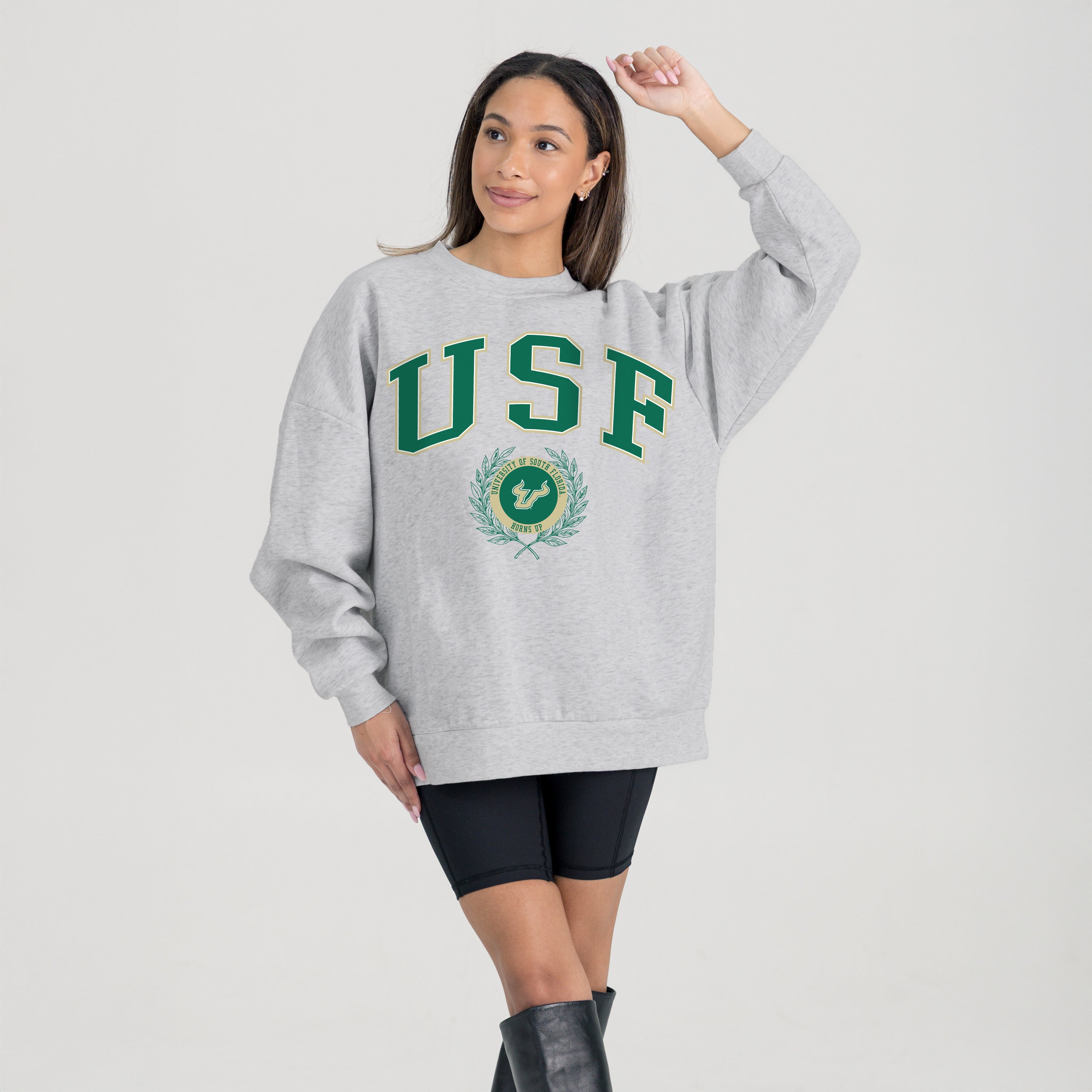 SOUTH FLORIDA BULLS TRADITION REFINED PREMIUM FLEECE CREWNECK PULLOVER