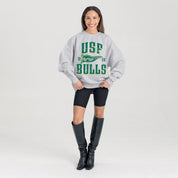 SOUTH FLORIDA BULLS PENNANT PRIDE PREMIUM FLEECE DROP SHOULDER CREWNECK PULLOVER