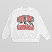 SACRED HEART PIONEERS FADED FORMATION PREMIUM FLEECE DROP SHOULDER CREWNECK PULLOVER