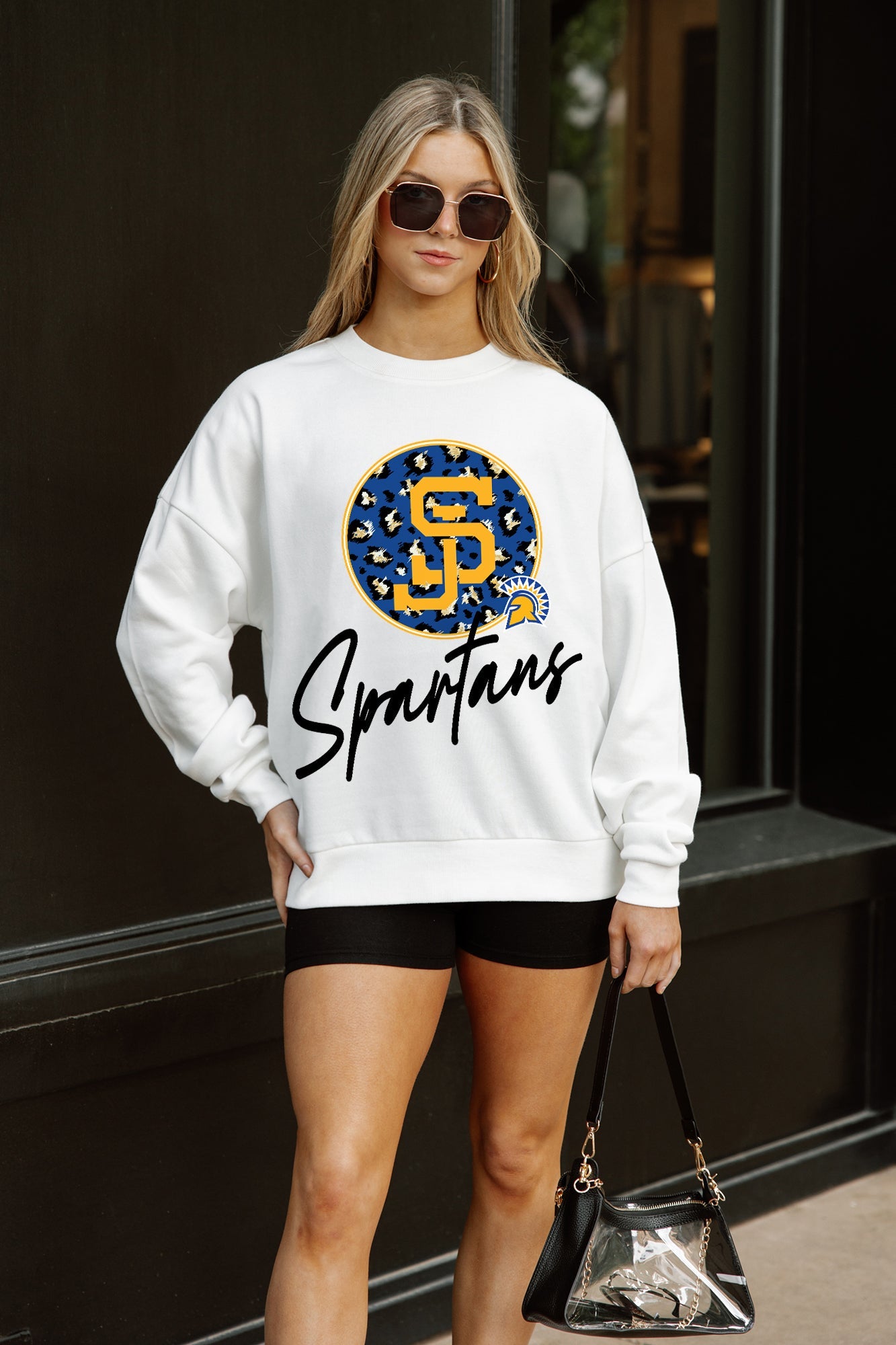 SAN JOSE STATE SPARTANS WILD BREAKTHROUGH PREMIUM FLEECE CREWNECK PULLOVER