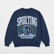 SPORTING KANSAS CITY CLASSIC ARCHIVES PREMIUM FLEECE DROP SHOULDER CREWNECK PULLOVER