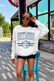 SAINT LOUIS BILLIKENS SWIFT STRIKE PREMIUM FLEECE DROP SHOULDER CREWNECK PULLOVER
