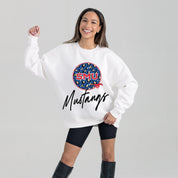 SMU MUSTANGS WILD BREAKTHROUGH PREMIUM FLEECE CREWNECK PULLOVER