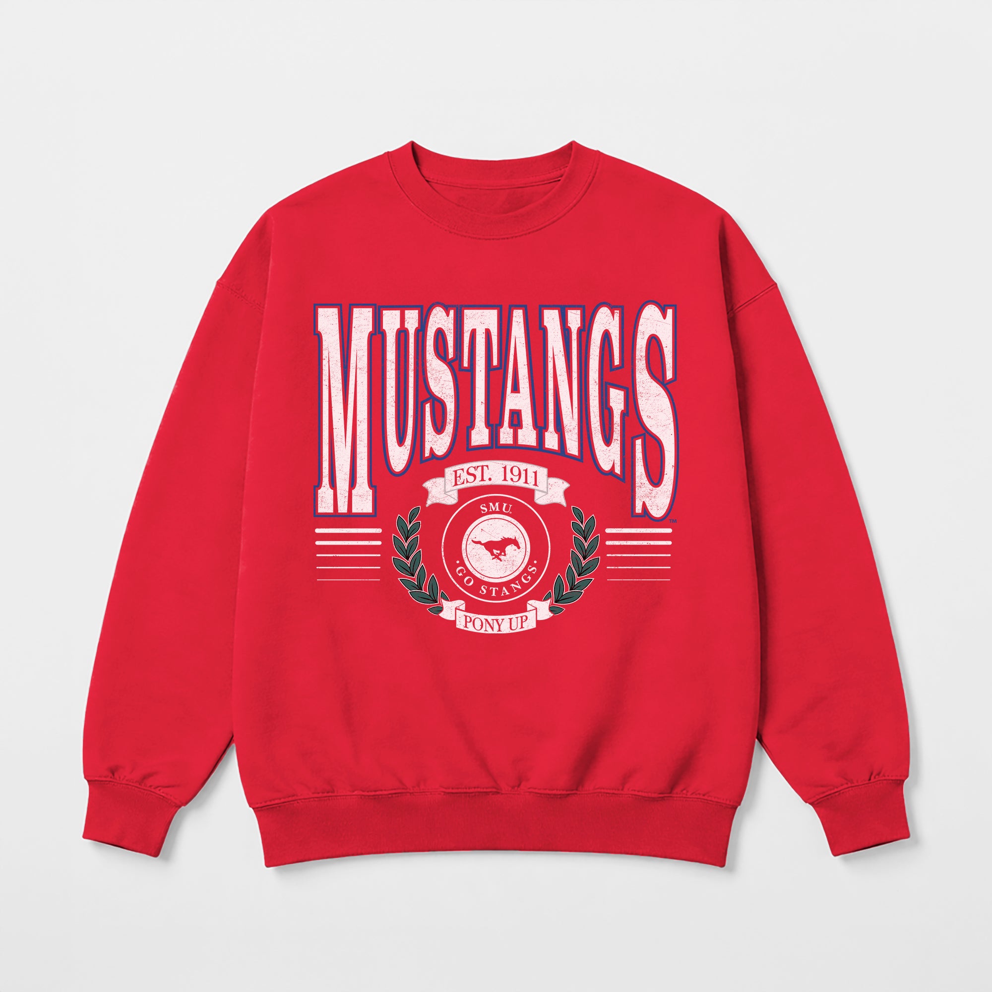 SMU MUSTANGS HONOR BOUND PREMIUM FLEECE CREWNECK PULLOVER