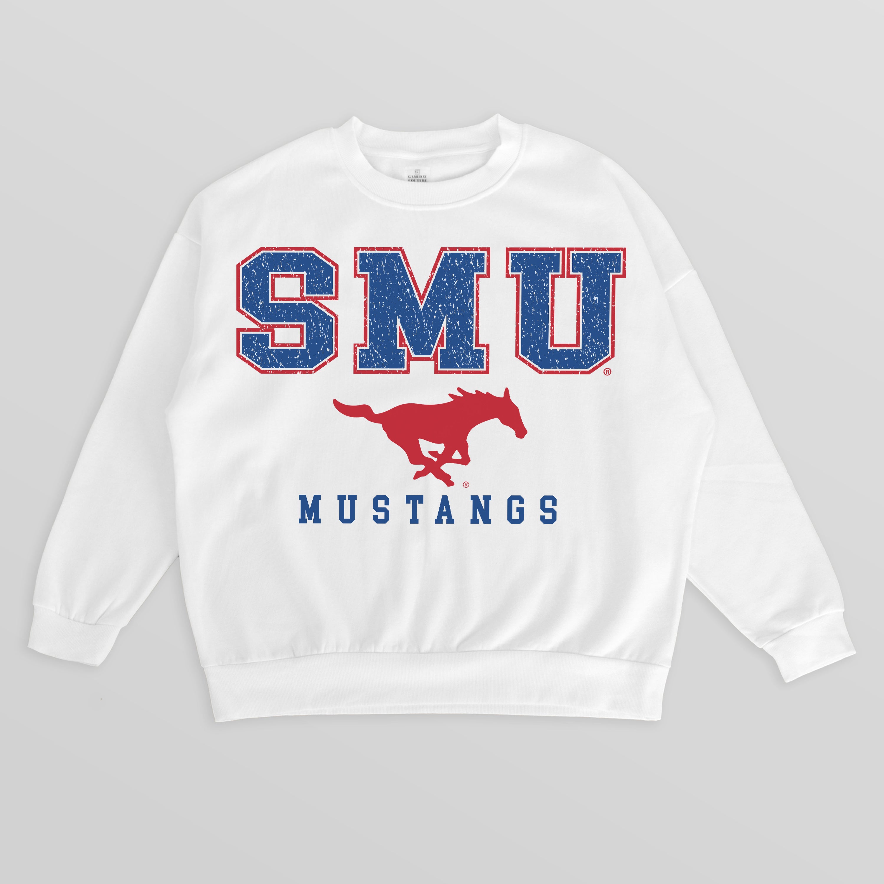 SMU MUSTANGS Freestyle Fleece Drop-Shoulder Pullover