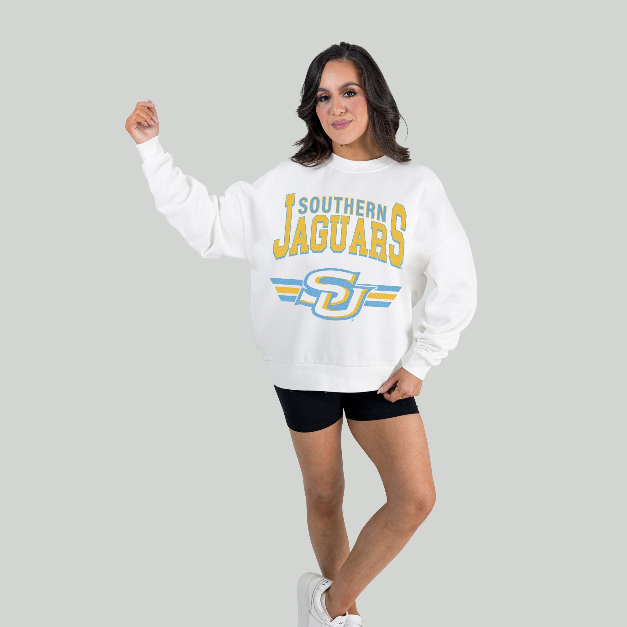 SOUTHERN JAGUARS SWIFT STRIKE PREMIUM FLEECE DROP SHOULDER CREWNECK PULLOVER