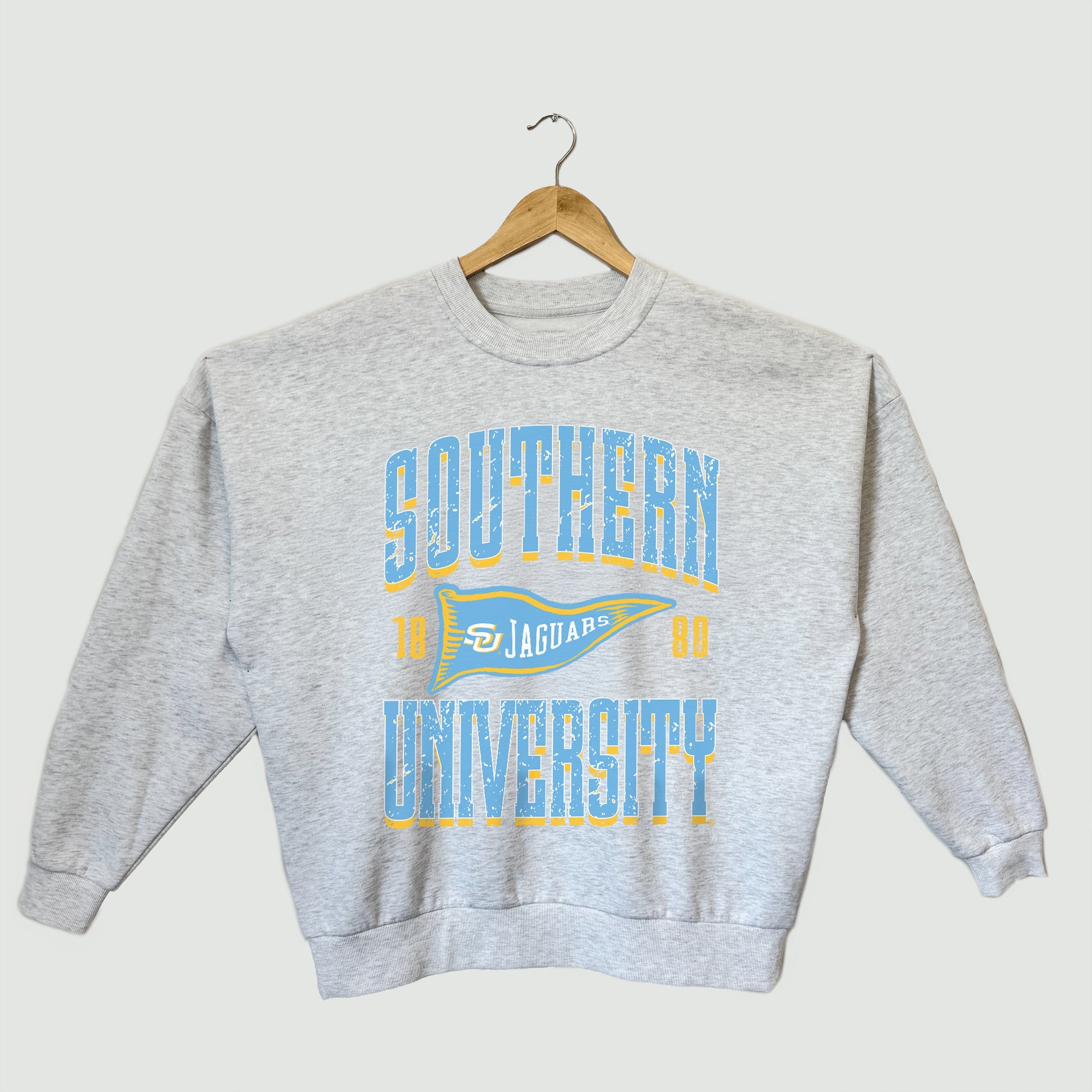 SOUTHERN JAGUARS PENNANT PRIDE PREMIUM FLEECE DROP SHOULDER CREWNECK PULLOVER
