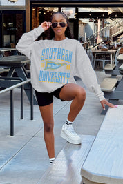 SOUTHERN JAGUARS PENNANT PRIDE PREMIUM FLEECE DROP SHOULDER CREWNECK PULLOVER