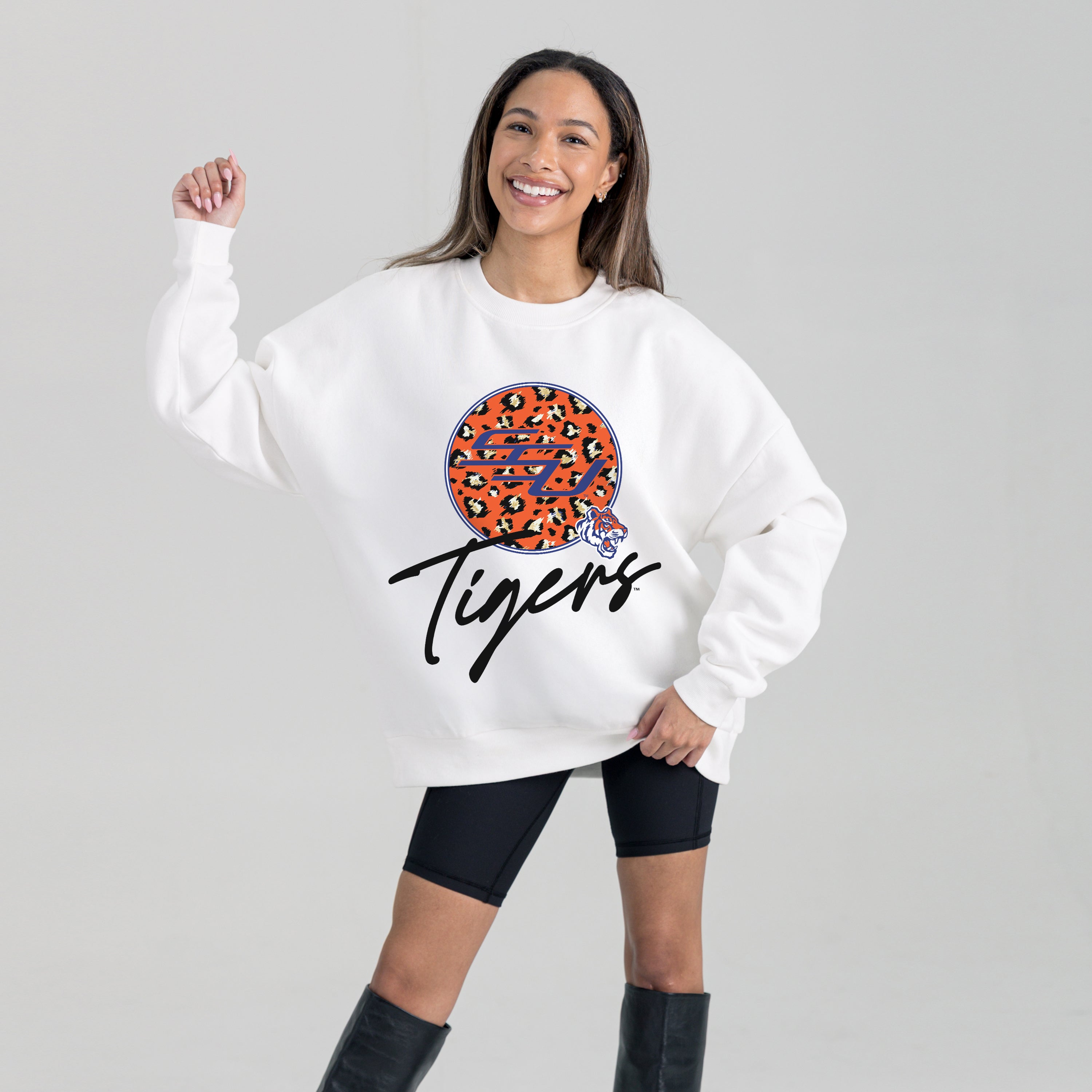 SAVANNAH STATE TIGERS WILD BREAKTHROUGH PREMIUM FLEECE CREWNECK PULLOVER