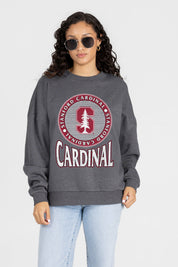 STANFORD CARDINAL SATURDAY SEAL PREMIUM FLEECE DROP SHOULDER CREWNECK PULLOVER