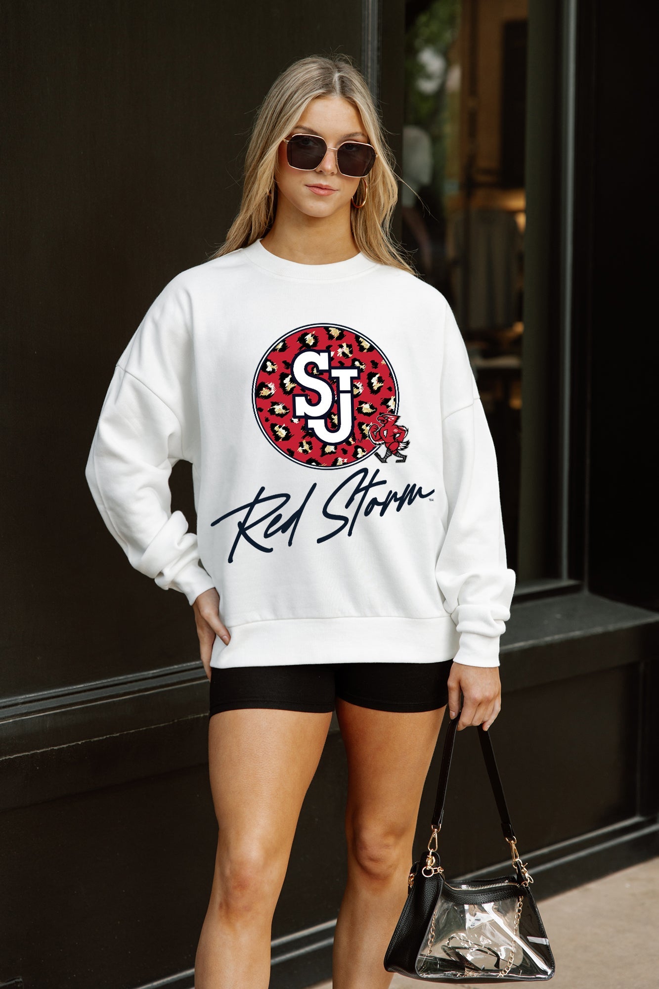 ST. JOHN'S RED STORM WILD BREAKTHROUGH PREMIUM FLEECE CREWNECK PULLOVER