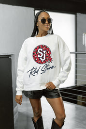 ST. JOHN'S RED STORM WILD BREAKTHROUGH PREMIUM FLEECE CREWNECK PULLOVER