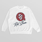 ST. JOHN'S RED STORM WILD BREAKTHROUGH PREMIUM FLEECE CREWNECK PULLOVER